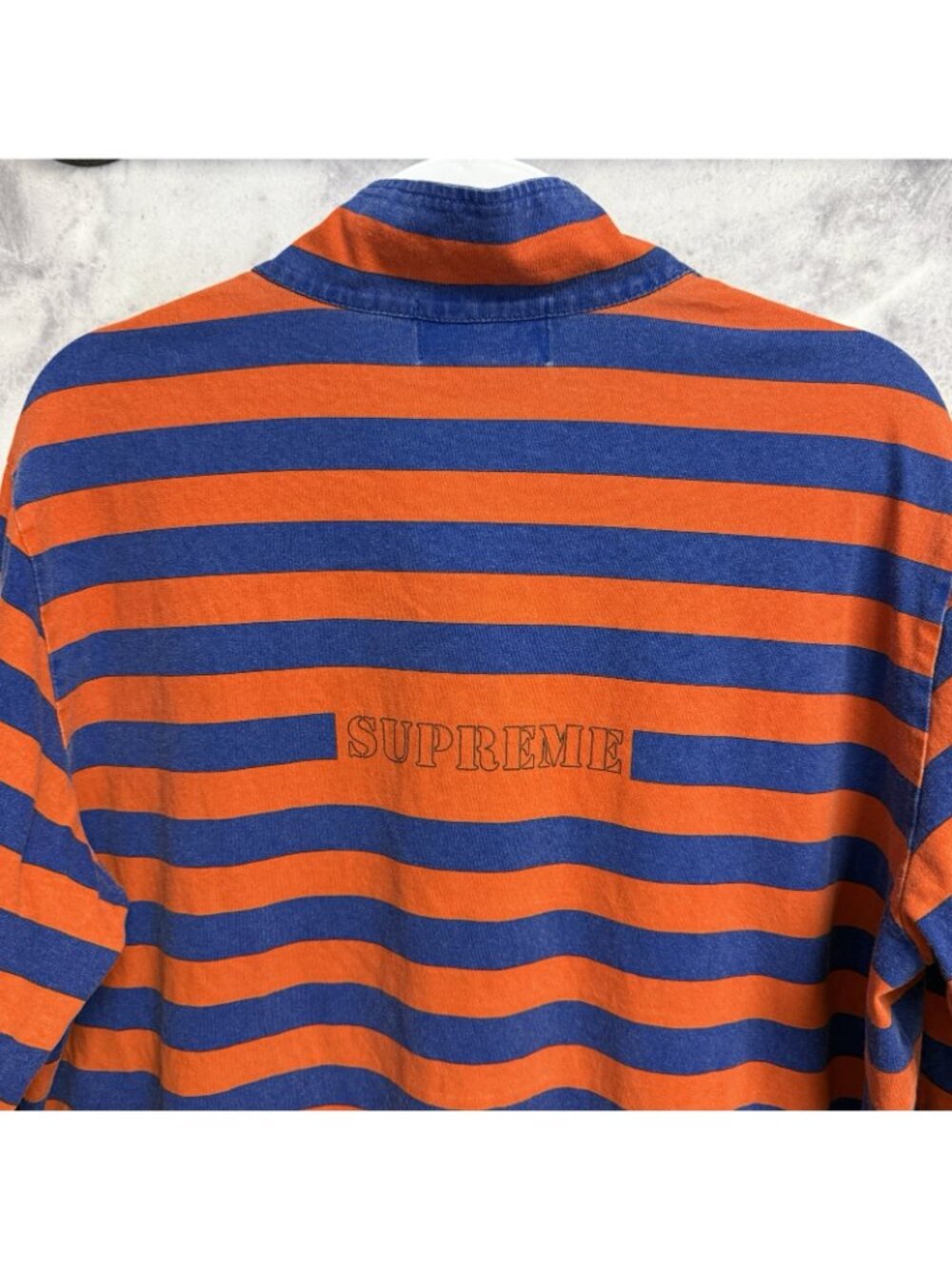 Stone Island X Supreme Quarter Zip Striped T Shirt Long Sleeve XL Authentic - Picture 9 of 14